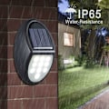 Miniatyrbild 3 av 5: Solcellslampa för utomhus, 2-pack 10 LED Solcellslampa, IP65 vattentät solcellsbelysning med skymningssensor för uteplats, trädgård, gård, trappor [