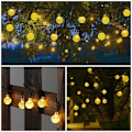 Miniatyrbilde 5 av 5: Feriebelysning LED Solar String Lights Bubble Crystal Ball String Lights 9.5M Utendørslampe for Eventyrlys Bryllupsfestdekorasjon-A