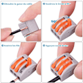Miniatyrbilde 4 av 5: 60 stk Elektriske koblinger med kontrollspak, 30 stk 2 innganger, 20 stk 3 innganger, 10 stk 5 innganger