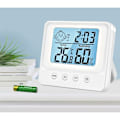 Miniatyrbild 1 av 5: Termometer hygrometer inomhus, fuktighetssensor inomhus väderstation, intelligent bakgrundsbelysning, klocka, datum, ℃/℉ omkopplingsbar, hemtermometer hygromet