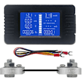 Miniatyrbild 1 av 5: DC Batterimätare Voltmeter Ammeter Energi Energimätare LCD Digital Multimeter Spänning Ström Kapacitans Ohm Timme SOC LCD Mätare DC 0-200V 100A Shunt