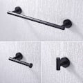Miniatyrbillede 5 af 5: by Amazon Sort af Badeværelsestilbehør i Sort 3 Dele Håndklædeholder Toiletpapirholder Frakkeholder Væghængt 304 Rustfrit Stål Mat Sort, LA20BKDG-32-DENU