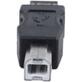 Miniatyrbilde 4 av 5: USB-skriveradapter type A type B hann svart sølvfarget