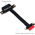 Miniatyrbild 4 av 5: PCI-E PCI Express 4X till 1X förlängningskabel Ribbon Express Card Adapter Dubbel 180 graders riktning