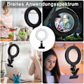 Pikkukuva 3 / 3: Rengasvalo, videonvalo, himmennettävä minikokouksen videoneuvottelu kannettava tietokone etätyöhön, etäopetukseen, Zoom-puheluvaloon-