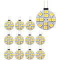 Miniatyrbilde 3 av 5: 12 stk G4 Puck-lys LED-pærer Rund sidepinnsfot 5050 12SMD RV-lys Hjemmeleselys, Varm hvit