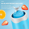 Miniatyrbild 4 av 5: Bärbar Juice Blender Usb Saftkopp Multifunktionell Fruktblender Sex-Blads Blender Smoothies - Blå