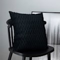 Miniatyrbillede 5 af 5: Fløjlsbetræk til puder 45x45cm til stue sofa - Sæt med 2 ensfarvede firkantede pudebetræk til soveværelsesdekoration, Sort