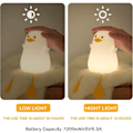 Miniatyrbillede 3 af 5: LED Natlampe til Børn, Babyværelses Dekoration, Måge Sengelampe, Dæmpbar USB Silikon Lampe til Børn, Varmt Sove Lys