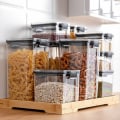 Miniatyrbilde 4 av 5: Plastik matbeholder kjøkken kjøleskap nudler boks multigrain oppbevaringstank gjennomsiktig forseglet bokser-1300Ml