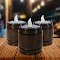 Miniatyrbillede 5 af 5: 6 x Solcelled Sensor Lys Elektronisk Flimrende LED Tealight Tønde Lampe Fest Bryllup Camping Dekorationer(A)