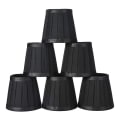 Miniatyrbillede 1 af 5: Klips på lampeskærm stearinlys lampeskærm til loft vedhæng lampe bordlampe gulvlampe 6 stk sort