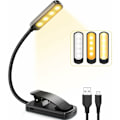 Pikkukuva 1 / 5: Lukuvalaisin, TEAMPD USB-ladattava lukuvalaisin, 9 LED-valoa 3 tilaa, klipsillä varustettu lukuvalaisin kirjan lukemiseen sängyssä, 360° joustava lukuvalaisin kirjoille, Ki