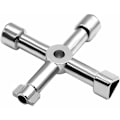 Miniatyrbilde 1 av 5: Multifunksjonell 4-veis universell trekantnøkkel, multifunksjonell, universell kryssnøkkel, for heiser, elektriske skap, ventiler (sølv)