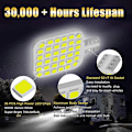 Pikkukuva 3 / 5: 20X sisätilojen LED-polttimot superkirkkaille 36-SMD 6000K valkoisille T10 922 912 194 polttimoille matkailuautoon, perävaunuun, veneeseen