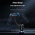 Miniatyrbillede 2 af 5: Bluetooth FM-sender til bil, Louder HiFi Bass-mikrofon, 30W PD + QC-adapter 3.0 med 7 farver LED