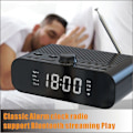 Miniatyrbild 5 av 5: Digital väckarklocka DAB/FM-radio, stödjer Bluetooth-anslutning, med basmembran, högupplöst LED-display