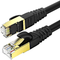 Miniatyrbilde 1 av 5: Cat 8 Ethernet-kabel, internetkabel med gullbelagte Rj45-kontakter 40 Gigabit/s-2000 Mhz bredbåndsnettverk-2m svart