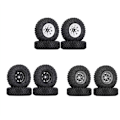 Pikkukuva 4 / 5: 4 kpl 85 mm 1,55 metalli Beadlock vanteet renkaat sarja 1/10 RC Crawler auto Axial Jr D90, musta