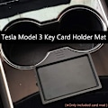 Miniatyrbillede 4 af 5: Til Model 3 Y Midterkonsol Kortholder Anti-Slip, Blød Silikone Kopholder Pad Sort