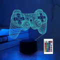 Miniatyrbild 1 av 4: 3D-spelkontrolllampa Spelkonsol Nattlampa 3D Illusion Lamp För Barn, 16 Färger Ändras Med Fjärrkontroll, Spelrum Gamer Present, Barn Sovrumsdekor
