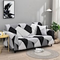 Miniatyrbillede 2 af 5: Sort og hvidt sofaovertræk til polyester elastiske sofaovertræk sofa stolbeskytter (M)