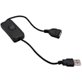 Pikkukuva 2 / 5: 5 kpl 28 cm:n USB-kaapeli uros-uros, jossa päälle/pois-kytkin USB-lampulle, USB-tuulettimen virtalähde, valkoinen, kestävä