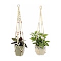 Miniatyrbild 3 av 5: Set med 2 Macrame hängande korgar Bomullsrep Hängande korg Blomkruka Växthållare Hängare för inomhus utomhus tak