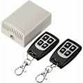 Pikkukuva 2 / 5: 433MHZ Langaton kanavakaukosäädin DC 12V 4CH Pitkän matkan RF-relekytkin 2 lähetintä +1 vastaanotin autotallin ovelle/porttihälyttimelle
