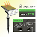 Miniatyrbillede 5 af 5: Solcellelamper til udendørs med bevægelsessensor, IP65 vandtæt udendørs væglampe, 3000K varm hvid 650lm Meget lys stærk solcellelampe til have, garage