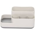 Miniatyrbillede 2 af 5: Plastik Makeup Organizer Badeværelse Opbevaringsboks Bordplade Desktop Opbevaringsboks Diverse Beholder Grå