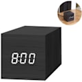 Miniatyrbild 2 av 5: Digital väckarklocka, Mini Modern Cube skrivbordsväckarklocka med trä LED-ljus, visar tid och temperatur för barn, sovrum, hem, sovsalar, resor