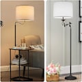Miniatyrbillede 4 af 5: 2 stk. Tromlelampeskærme, Bordlampe Skærm Gulvlampe, Hvid Lampeskærm, Nem at Samle Erstatning Lampeskærm