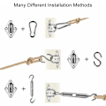 Miniatyrbillede 5 af 5: Solsejl Beslagssæt 42 Dele Rustfrit Stål Hardware til Rektangulære og Trekantede Solsejl Installation, 15-22CM