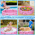 Miniatyrbild 4 av 5: Barnpool, 100 cm Rund Uppblåsbar Pool Babypool Uppblåsbar Babypool Inomhus och Utomhus Plaskpool Leksaker för Barn Flickor, Rosa