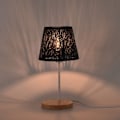 Miniatyrbillede 2 af 5: Lampekappe til at klemme på pære, metal tønde lampeskærm med mønster til bordvæglampe sort