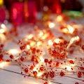 Miniatyrbillede 1 af 5: Julekuglelys 2m 20 LED Julebær Perlekædelys til Julehus Mantel Dekoration, (Rød)