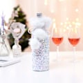 Miniatyrbillede 1 af 5: Julegavepose til vinflaske med snørelukning - Champagneflaskepose (hvid)