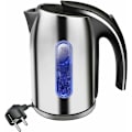 Miniatyrbillede 1 af 5: Rustfrit elektrisk kedel i rustfrit stål med LED-belysning, 1,7 liters kapacitet, Rustfrit stål elektrisk kedel, 2200W BPA-fri, Automatisk slukning og anti-kog-tør pro