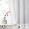 Miniatyrbillede 4 af 5: Linen Voile Gardiner 140x225cm Fint Korn Dekorative Stue Voile Gardin Soveværelse til Vindue Halvgennemsigtig Øje Dekoration Køkken, 2 Paneler Hvid