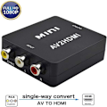 Miniatyrbillede 1 af 5: CCTV-kabel og adapter RCA til HDMI-adapter 1080P 3RCA Composite Converter AV til HDMI Converter Adapter til TV/PC/PS3/Blue-Ray DVD, sort VBS AV til H