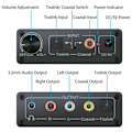 Miniatyrbilde 4 av 5: Digital til Analog Lydkonverter Fiberoptisk for Koaksialt Signal til RCA R/L SPDIF Lyddekoder ATV DAC Forsterker