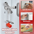 Miniatyrbilde 3 av 5: 4-veis nøkkel, 4-veis multifunksjonsnøkkel, universell kryssnøkkel for vann- og strømmålere, radiatorer, gassmålere, heiser (sølv)