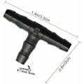 Miniatyrbilde 2 av 5: 100 stk Tee Rørtilbehør 4/7mm - T-kobling PVC-kontakt Vanningsdrypp Atomiseringsdyse Mikrosprøyting Irrigasjonssamling for Slange Systemer Automatisk Verktøy
