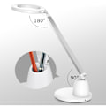 Miniatyrbillede 4 af 5: LED-skrivebordslampe, øjenbordlamper, dæmpbar skrivebordslampe med USB-opladningsport, 7 lysstyrkeniveauer, trykkontrol, hvid, 9W