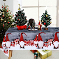 Miniatyrbillede 5 af 5: Juledug, 180 x 150cm Rektangulær Juleduge Grå Juleborddækken Spisebord Dug, Stor Vaskbar Julemiddags T