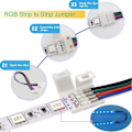 Miniatyrbillede 4 af 5: LED-strimmelforbindelsessæt til 5050 10 mm 4-bens RGB-LED-strimmel, 2-vejs splitter, DIY-tilbehør til RGB-LED-strimmelforbindelse