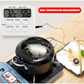 Miniatyrbillede 2 af 5: Køkken Grill Termometer med Stik, Kogetidstæller, LCD Digital Display, Ovn Kødtermometer