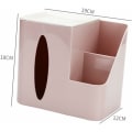 Miniatyrbillede 1 af 5: Multifunktionel Tissue Box Firkant Tissue Box Dekorativ Papir Håndklædeholder Pen Blyantbeholder Bilboksdæksel Papir Håndklæde Etui-Pink