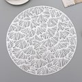 Pikkukuva 3 / 5: 4 kpl pyöreät pöytäliinat Ravintola Ontto PVC-koristelu Dining Mat Anti-Hot Dining Table Mat Steak Plate Mat - Kulta